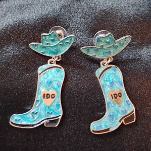 cowgirl hat earrings